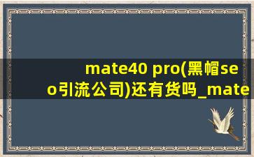 mate40 pro(黑帽seo引流公司)还有货吗_mate40 pro(黑帽seo引流公司)换电池质保多少时间